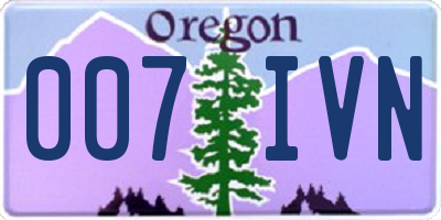 OR license plate 007IVN