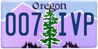 OR license plate 007IVP