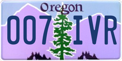 OR license plate 007IVR
