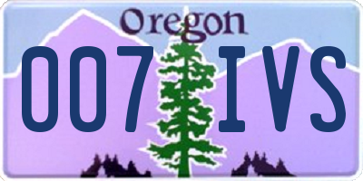 OR license plate 007IVS