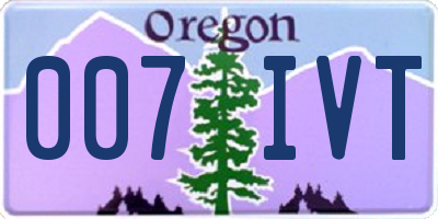 OR license plate 007IVT