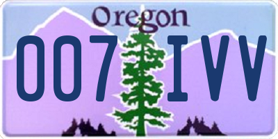 OR license plate 007IVV