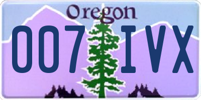 OR license plate 007IVX