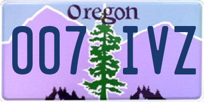 OR license plate 007IVZ