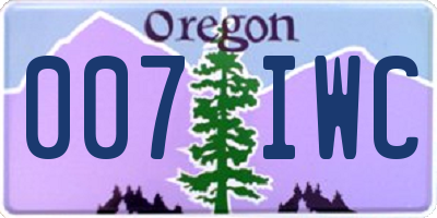 OR license plate 007IWC