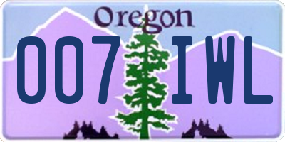 OR license plate 007IWL