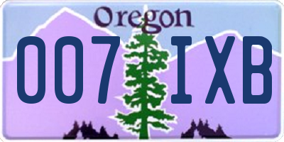 OR license plate 007IXB