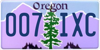 OR license plate 007IXC