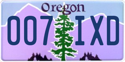OR license plate 007IXD