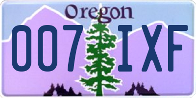 OR license plate 007IXF
