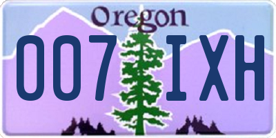 OR license plate 007IXH