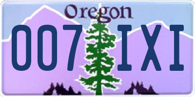 OR license plate 007IXI