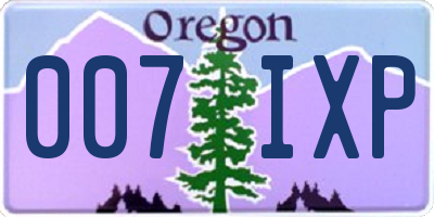 OR license plate 007IXP