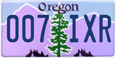 OR license plate 007IXR