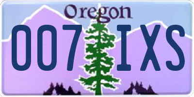 OR license plate 007IXS
