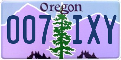 OR license plate 007IXY