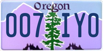 OR license plate 007IYO