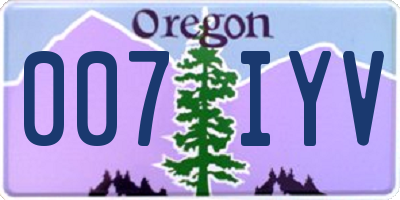OR license plate 007IYV