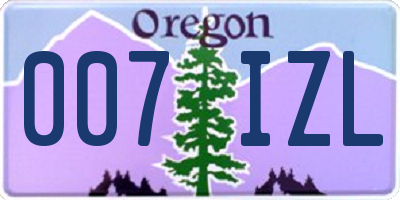 OR license plate 007IZL