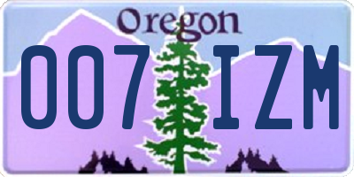 OR license plate 007IZM