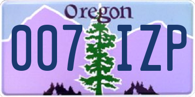 OR license plate 007IZP
