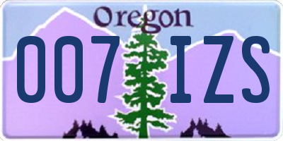 OR license plate 007IZS