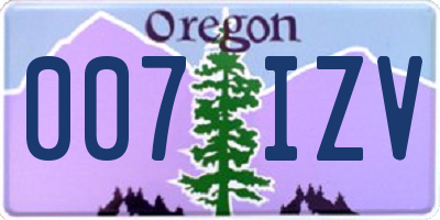 OR license plate 007IZV