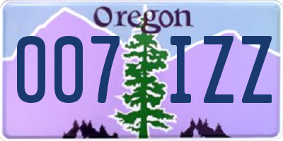 OR license plate 007IZZ