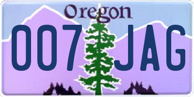 OR license plate 007JAG