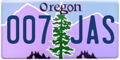 OR license plate 007JAS