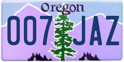 OR license plate 007JAZ