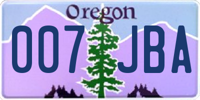 OR license plate 007JBA