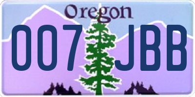 OR license plate 007JBB