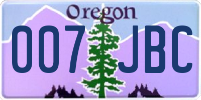 OR license plate 007JBC