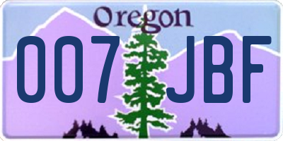 OR license plate 007JBF