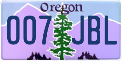 OR license plate 007JBL