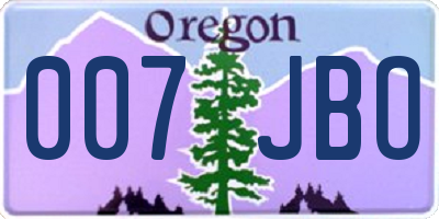 OR license plate 007JBO