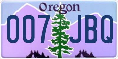 OR license plate 007JBQ