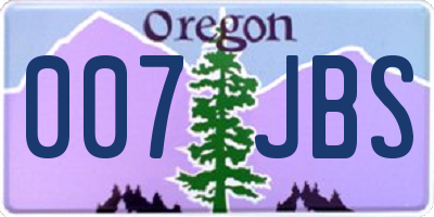 OR license plate 007JBS