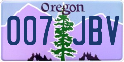 OR license plate 007JBV