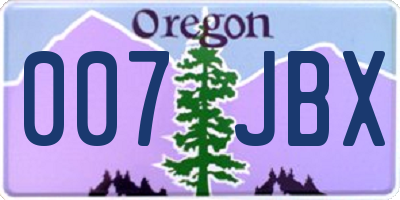 OR license plate 007JBX