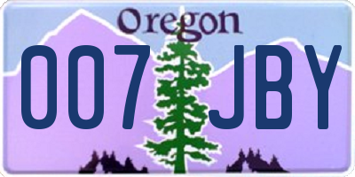 OR license plate 007JBY