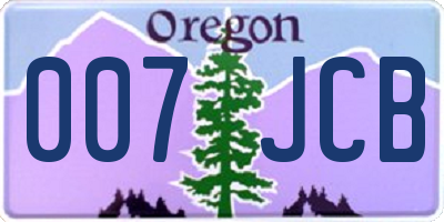 OR license plate 007JCB