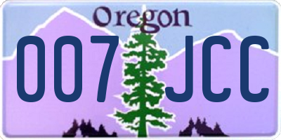 OR license plate 007JCC