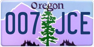OR license plate 007JCE