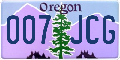 OR license plate 007JCG