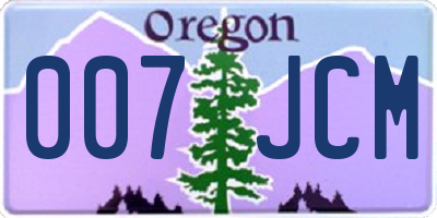 OR license plate 007JCM