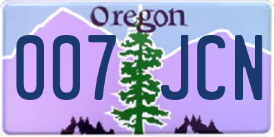 OR license plate 007JCN