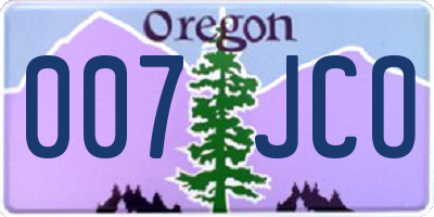 OR license plate 007JCO