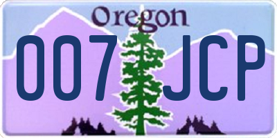 OR license plate 007JCP